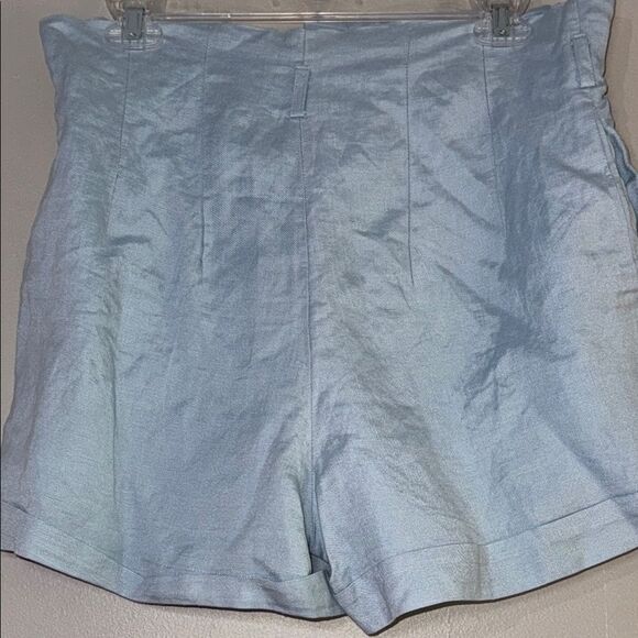 Blue High Waist Shorts with Flowy Silhouette - Picture 10 of 10